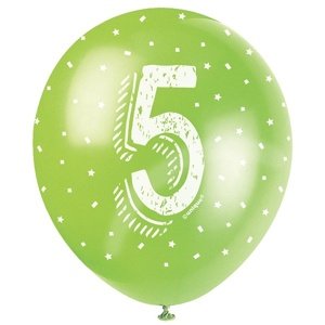 Latexové balóniky č. 5 s hviezdičkami 30 cm 5 ks