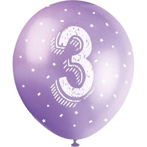 Latexové balóniky č. 3 s hviezdičkami 30 cm 5 ks