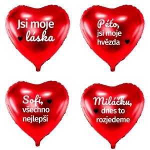 Balón veľké červené srdce 61 cm s personalizovaným textom
