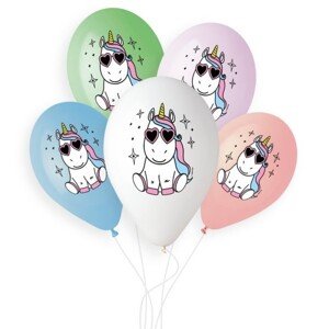Latexový balón Jednorožec s hviezdami 33cm 1ks