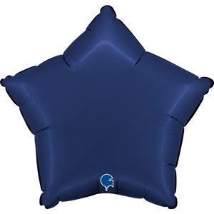 Balónik z fólie hviezda saténová tmavomodrá 46 cm