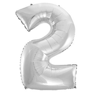 Balónové fóliové číslice 2 strieborné 92cm