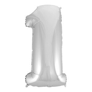 Balónik z fólie s číslicou 1 strieborný 92cm