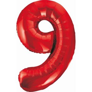 Fóliový balón číslo 9 červený 85cm
