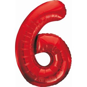 Fóliový balón číslo 6 červený 85cm
