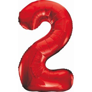Fóliový balón číslo 2 červený 85cm