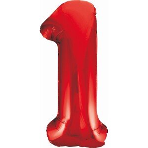 Fóliový balón číslo 1 červený 85cm