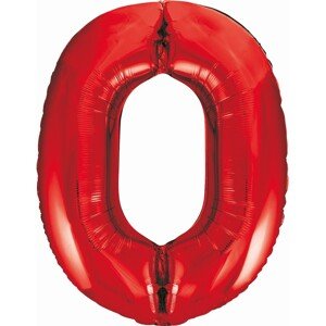 Fóliový balón číslo 0 červený 85cm