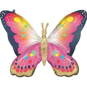 Fóliový balón Butterfly ružový 76cm