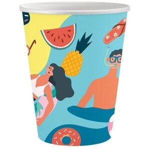 Papierové poháre Summer Beach 250ml 6ks