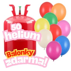 Helium na 50 balonků + balonky ZDARMA