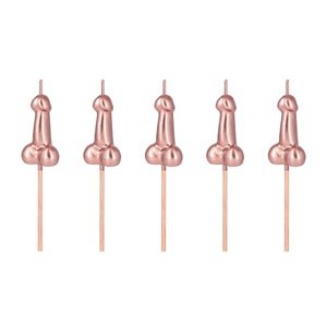 Sviečky penis rose gold 5ks