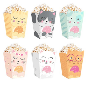 Krabice na popcorn Kočky 6 ks