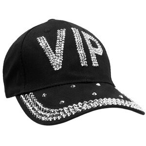VIP čiapka s kamienkami čierna
