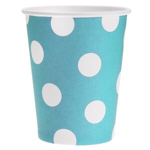 Modré šálky s bielymi bodkami 270 ml 6 ks