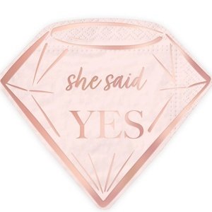 Papierové obrúsky She Said Yes pink gold 10 ks