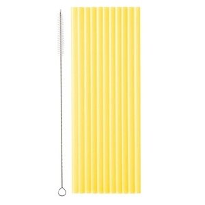 Plastové slamky žlté 23 cm 12 ks
