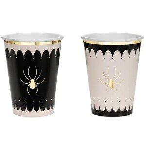 Papierové poháre Spiders čierno-béžové 400 ml 6 ks