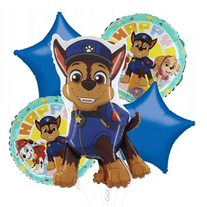 Balónová kytica Paw Patrol Chase s hviezdami