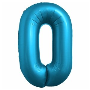 Balón s chrómovými číslicami "0" modrý 86 cm