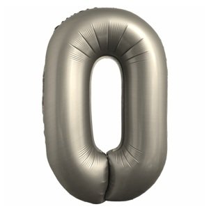 Balón s chrómovými číslicami "0" strieborný 86 cm