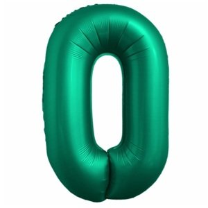 Balón s chrómovými číslicami "0" zelený 86 cm